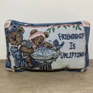 Boyds Bears and Friends Tapestry Throw Pillow 1990s or Early 2000s Collectible
